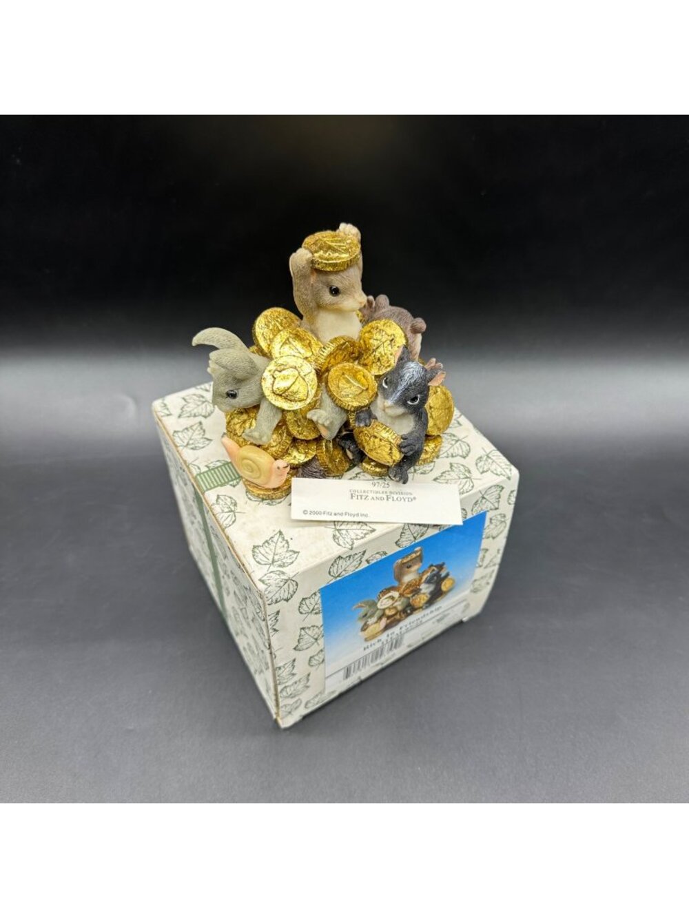 Vintage Fitz And Floyd Charming Tails Figurine Rich In Friendship 2000 Y2K